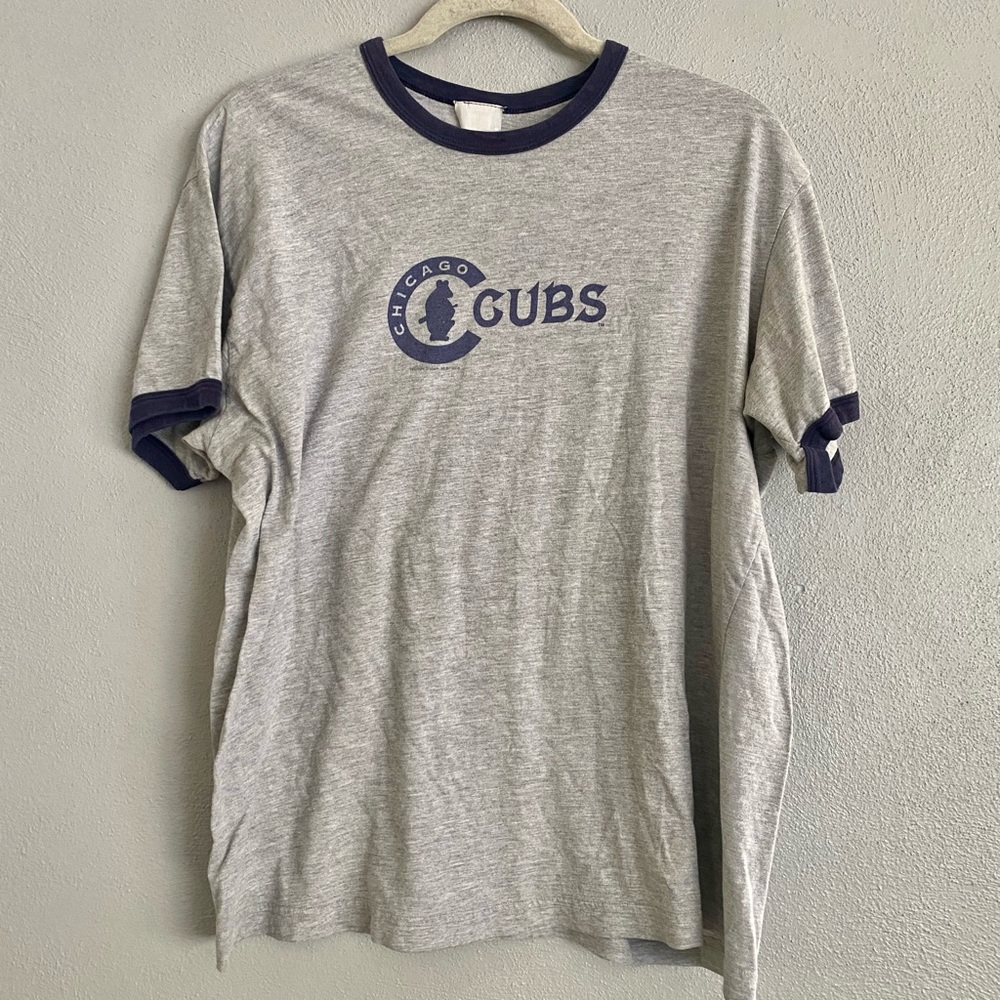 Chicago Cubs Tshirt XL Vintage Mens Womens Grey Navy Logo